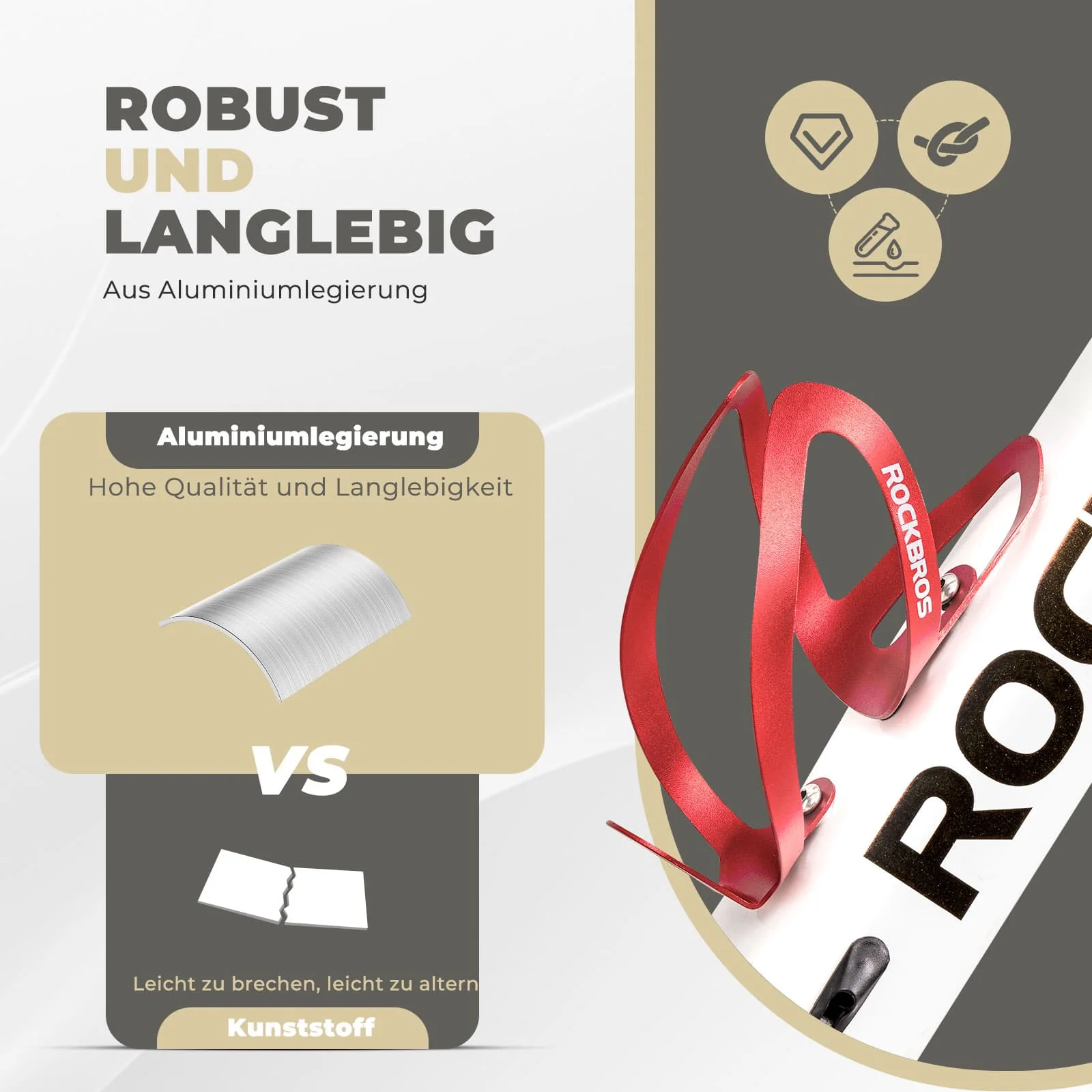 ROCKBROS Flaschenhalter Fahrradzubehör Fahrrad Leicht Getränkehalter Befestig - Image 22