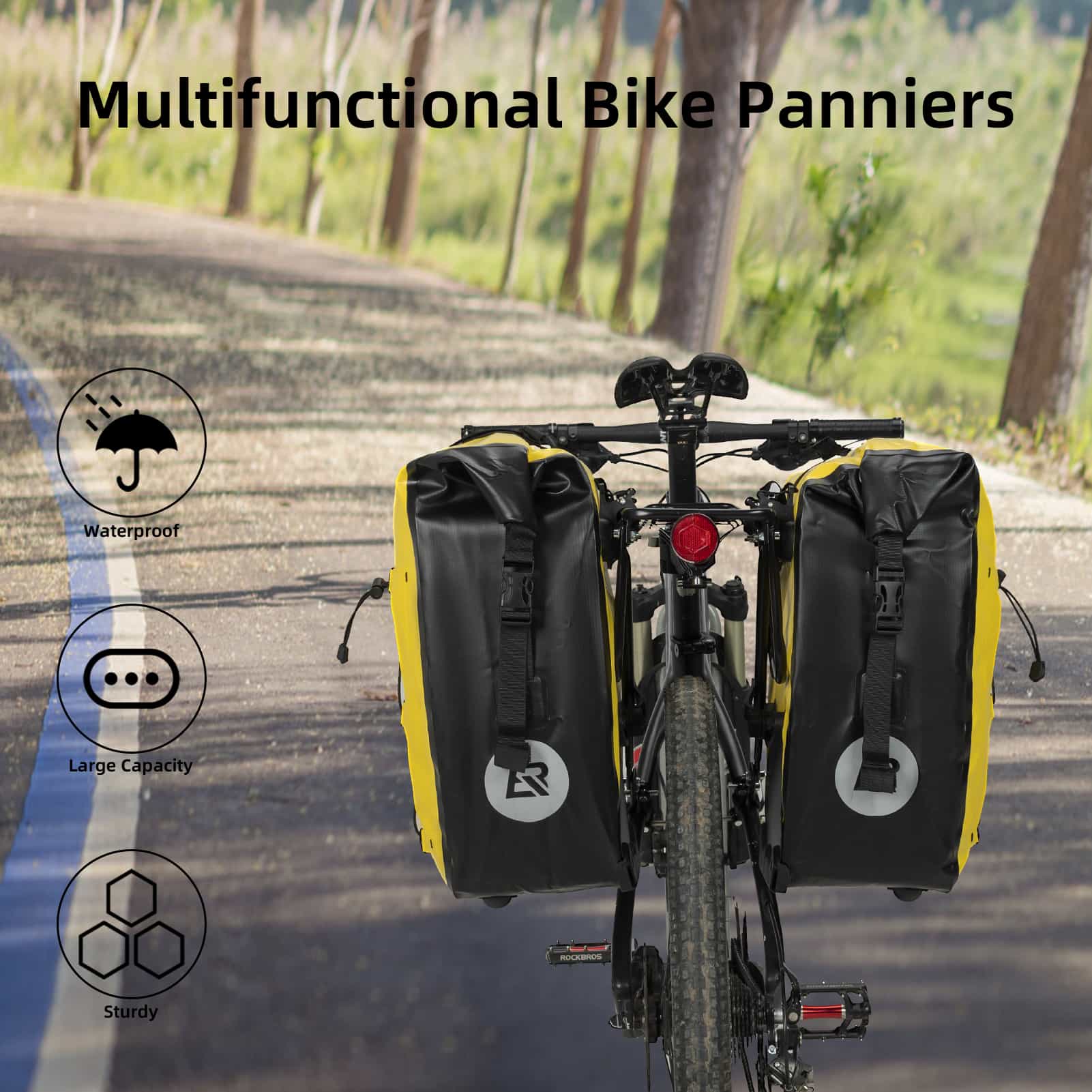 ROCKBROS Gepäckträgertasche 25L-32L 100 % wasserdicht mit Tragegriff - Image 11