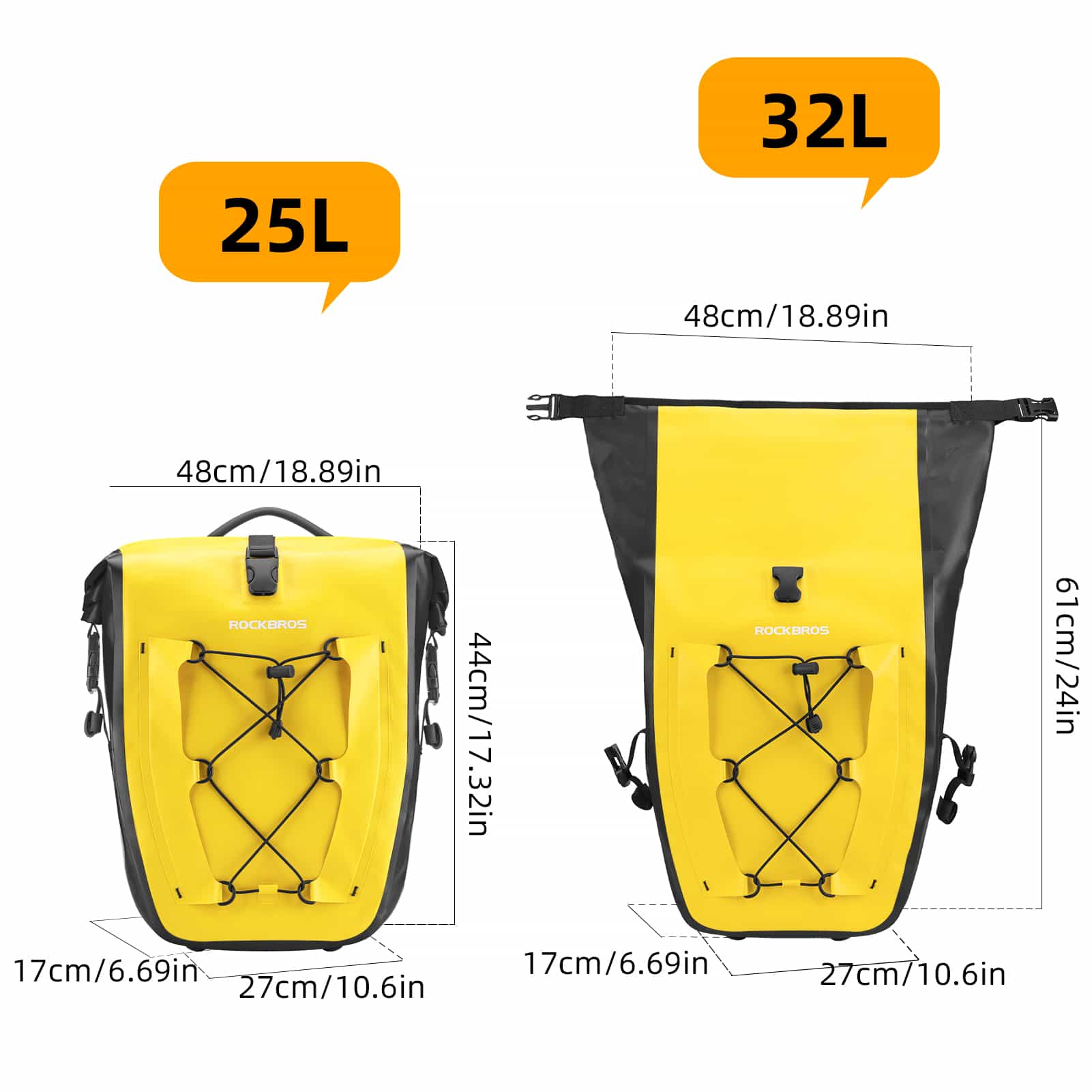 ROCKBROS Gepäckträgertasche 25L-32L 100 % wasserdicht mit Tragegriff - Image 13