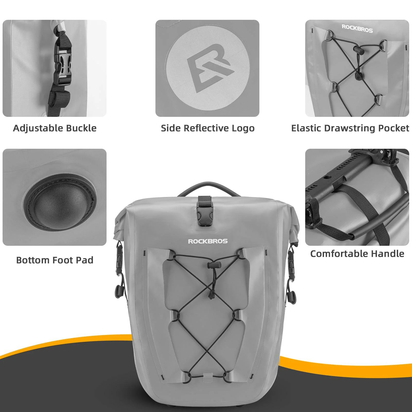 ROCKBROS Gepäckträgertasche 25L-32L 100 % wasserdicht mit Tragegriff - Image 57