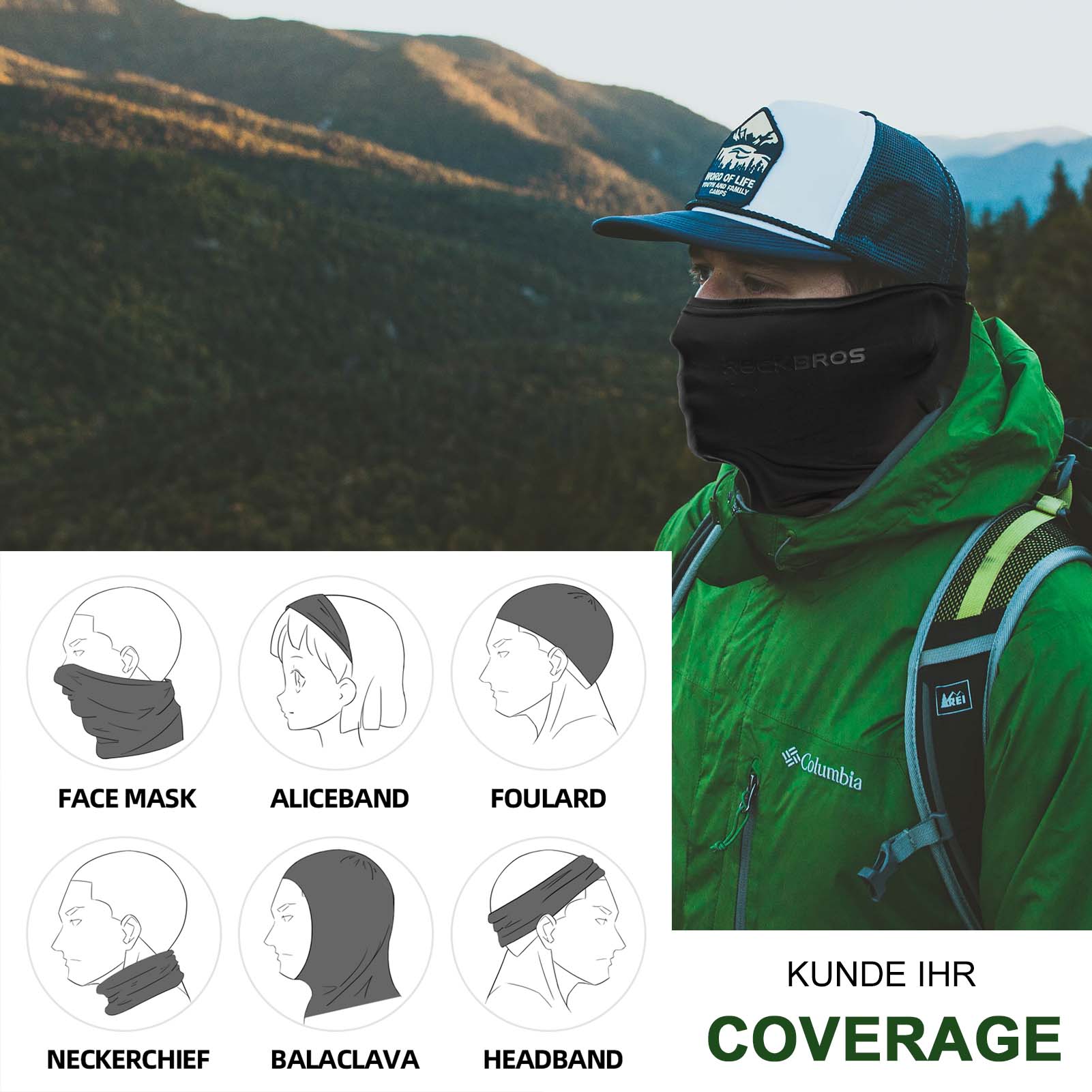 ROCKBROS Halstuch Balaclavas Sonnenschutz Gesichtsschutz aus Eisseide - Image 8