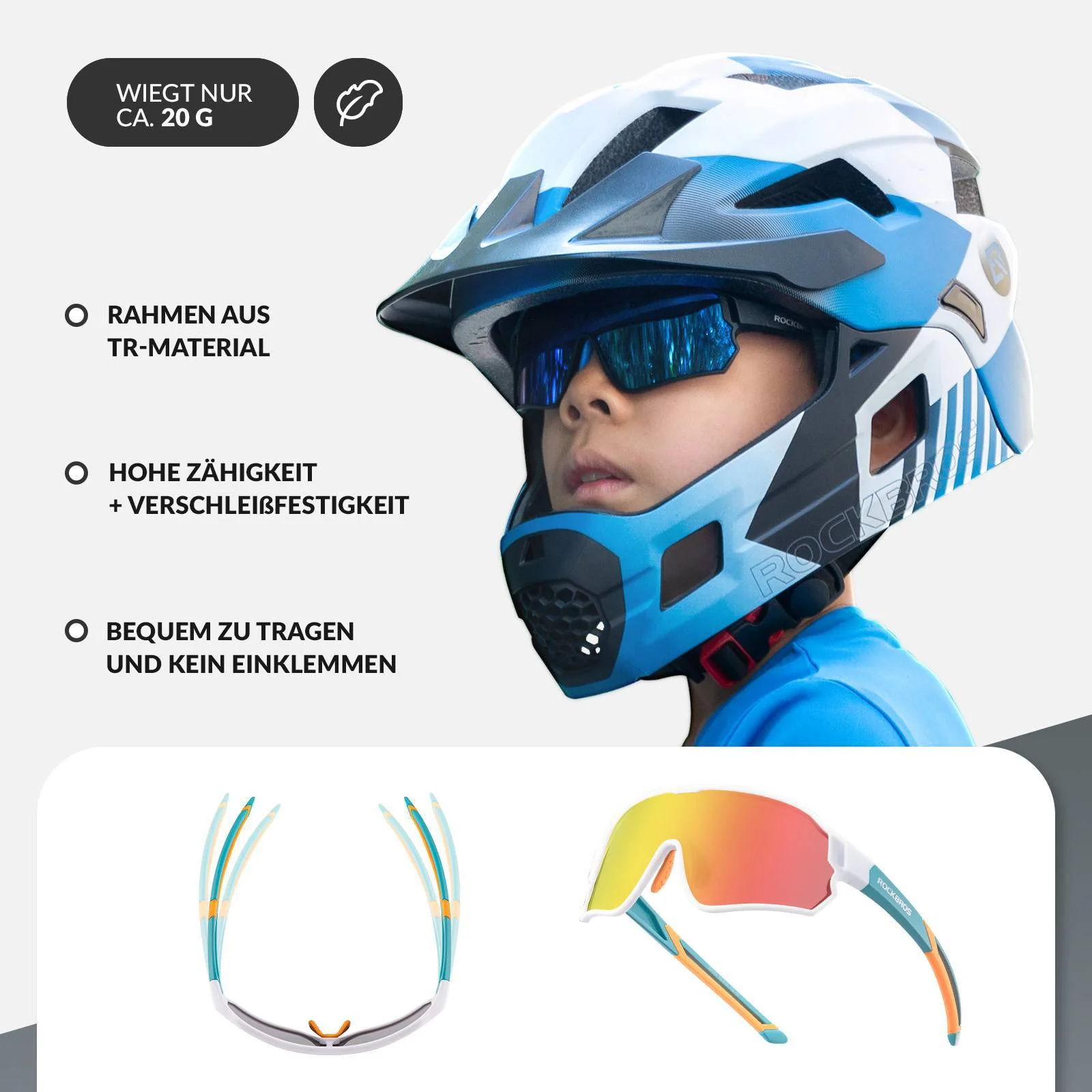 ROCKBROS Kinder Fahrradbrille UV400-Schutz Polarisierte Sonnenbrille - Image 27