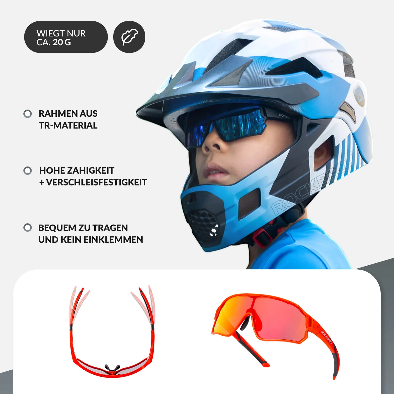 ROCKBROS Kinder Fahrradbrille UV400-Schutz Polarisierte Sonnenbrille - Image 42