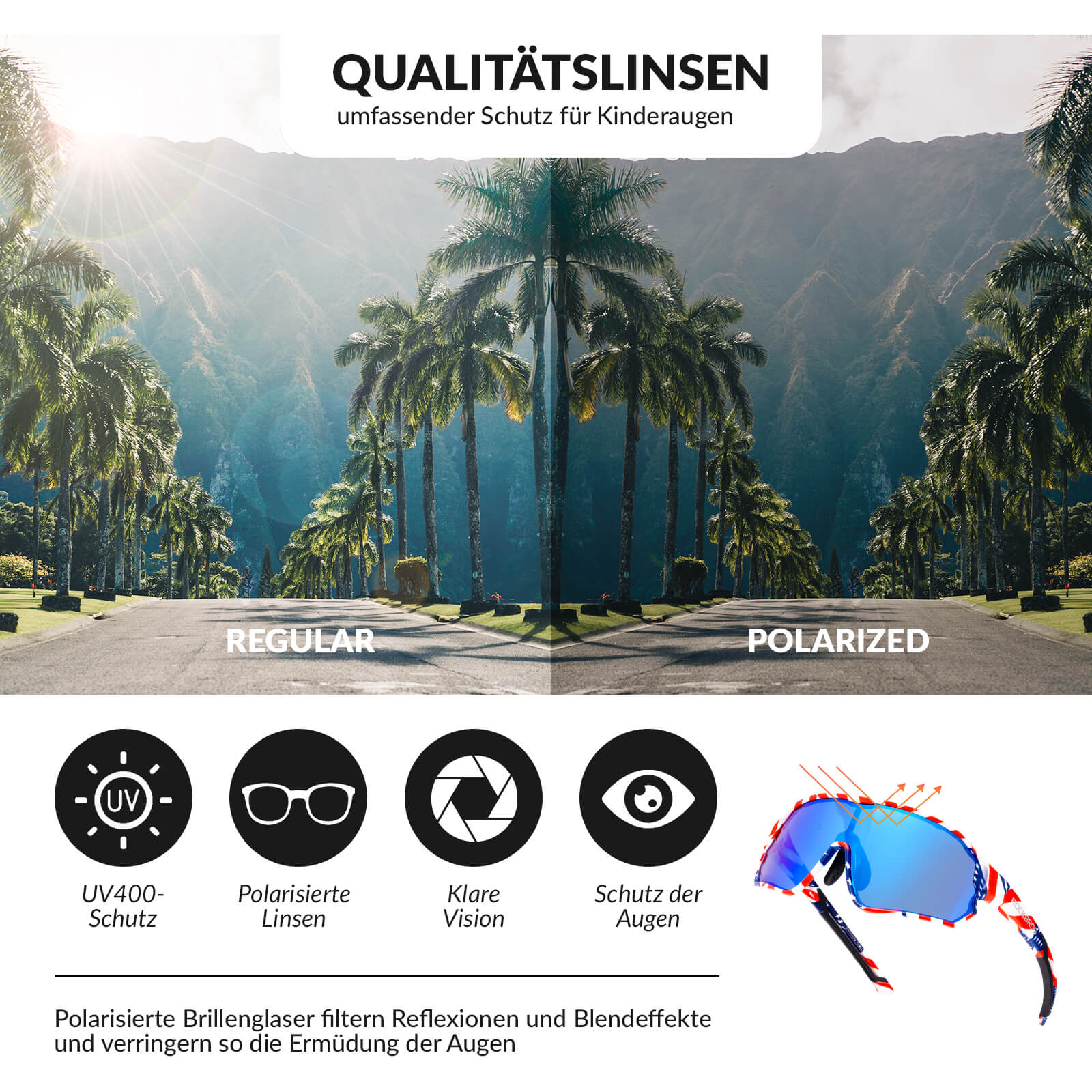 ROCKBROS Kinder Fahrradbrille UV400-Schutz Polarisierte Sonnenbrille - Image 44