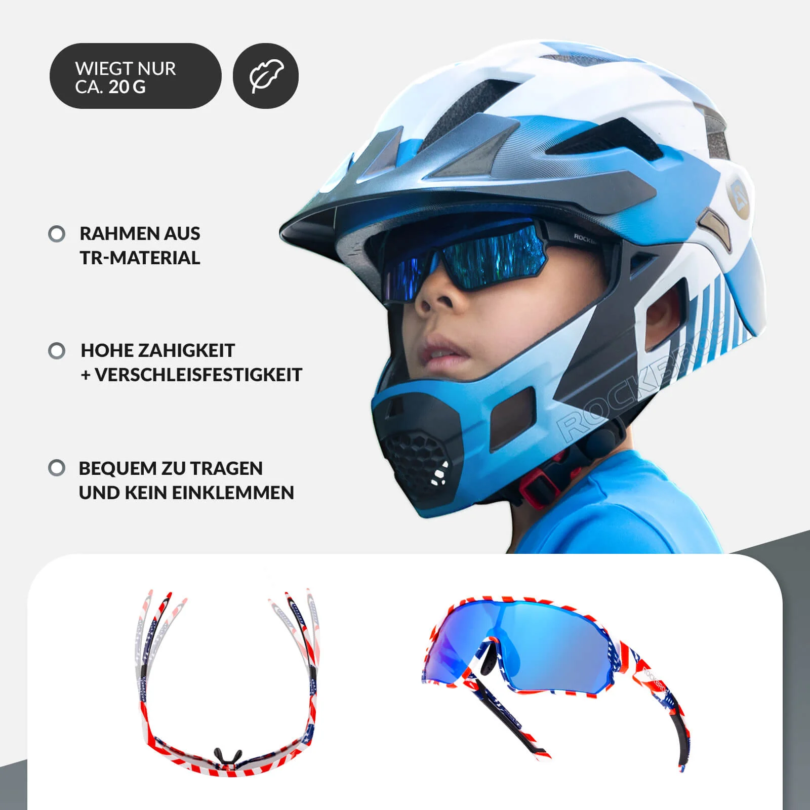 ROCKBROS Kinder Fahrradbrille UV400-Schutz Polarisierte Sonnenbrille - Image 45
