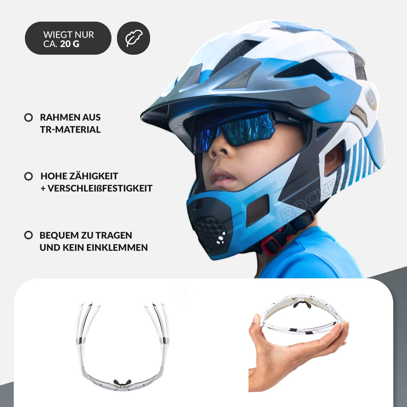 ROCKBROS Kinder Fahrradbrille UV400-Schutz Selbsttönend Sonnenbrille - Image 11