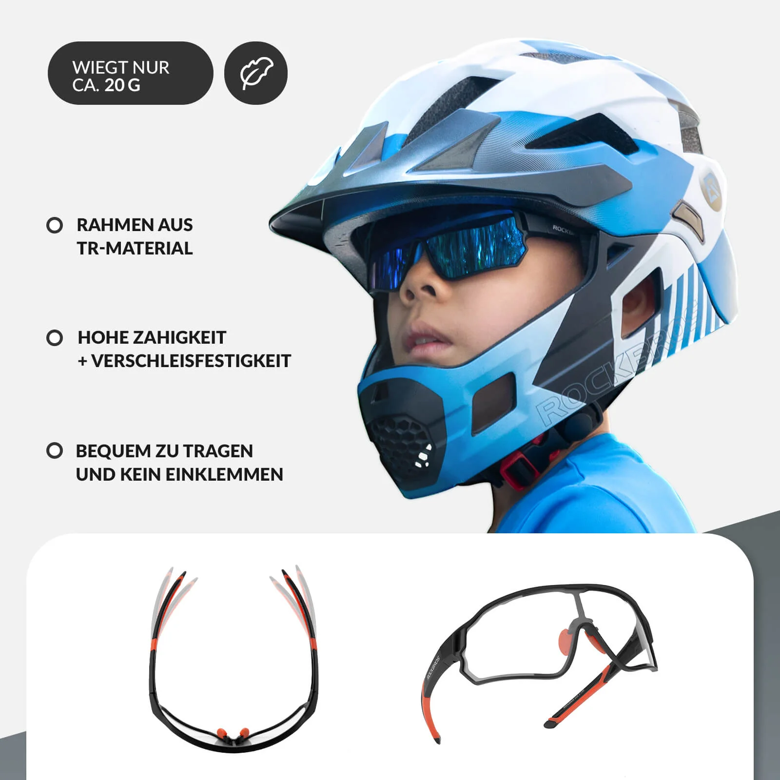 ROCKBROS Kinder Fahrradbrille UV400-Schutz Selbsttönend Sonnenbrille - Image 28