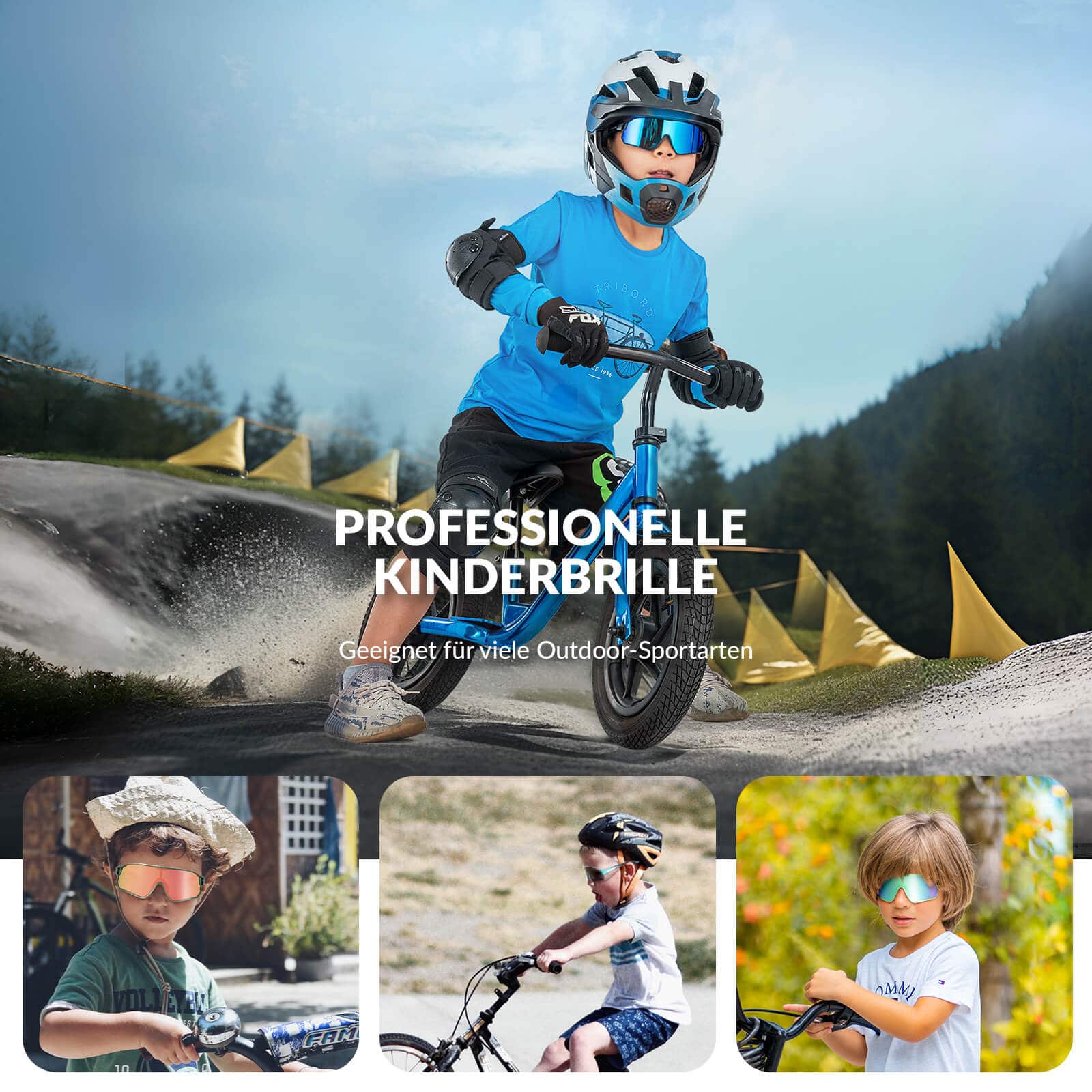 ROCKBROS Kinder Fahrradbrille UV400-Schutz Selbsttönend Sonnenbrille - Image 7