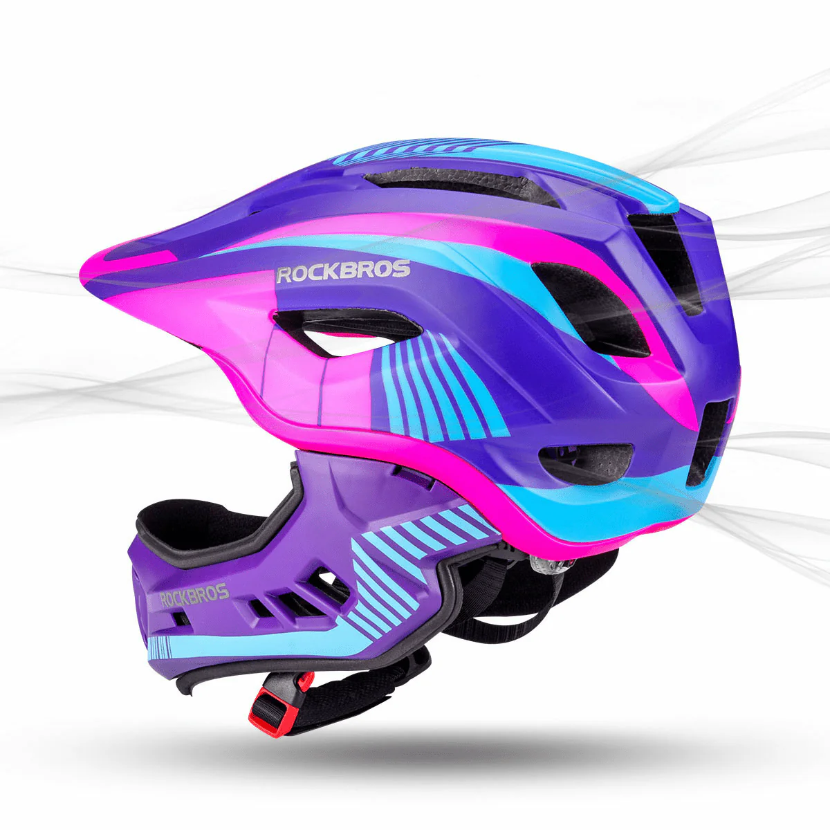 ROCKBROS Kinder helm Integriert Fahrradhelm mit Abnehmbarem Kinnschutz - Image 14