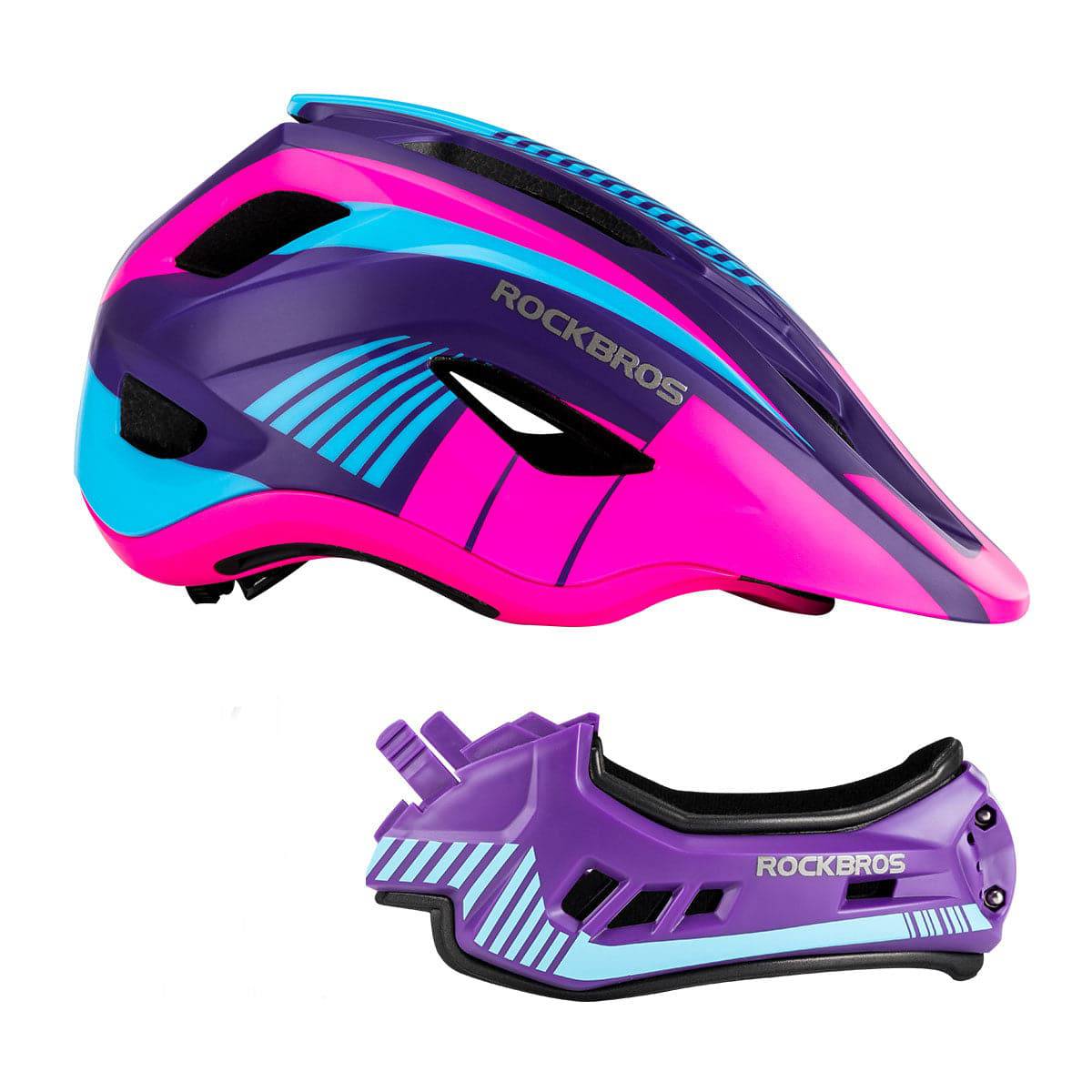 ROCKBROS Kinder helm Integriert Fahrradhelm mit Abnehmbarem Kinnschutz - Image 15