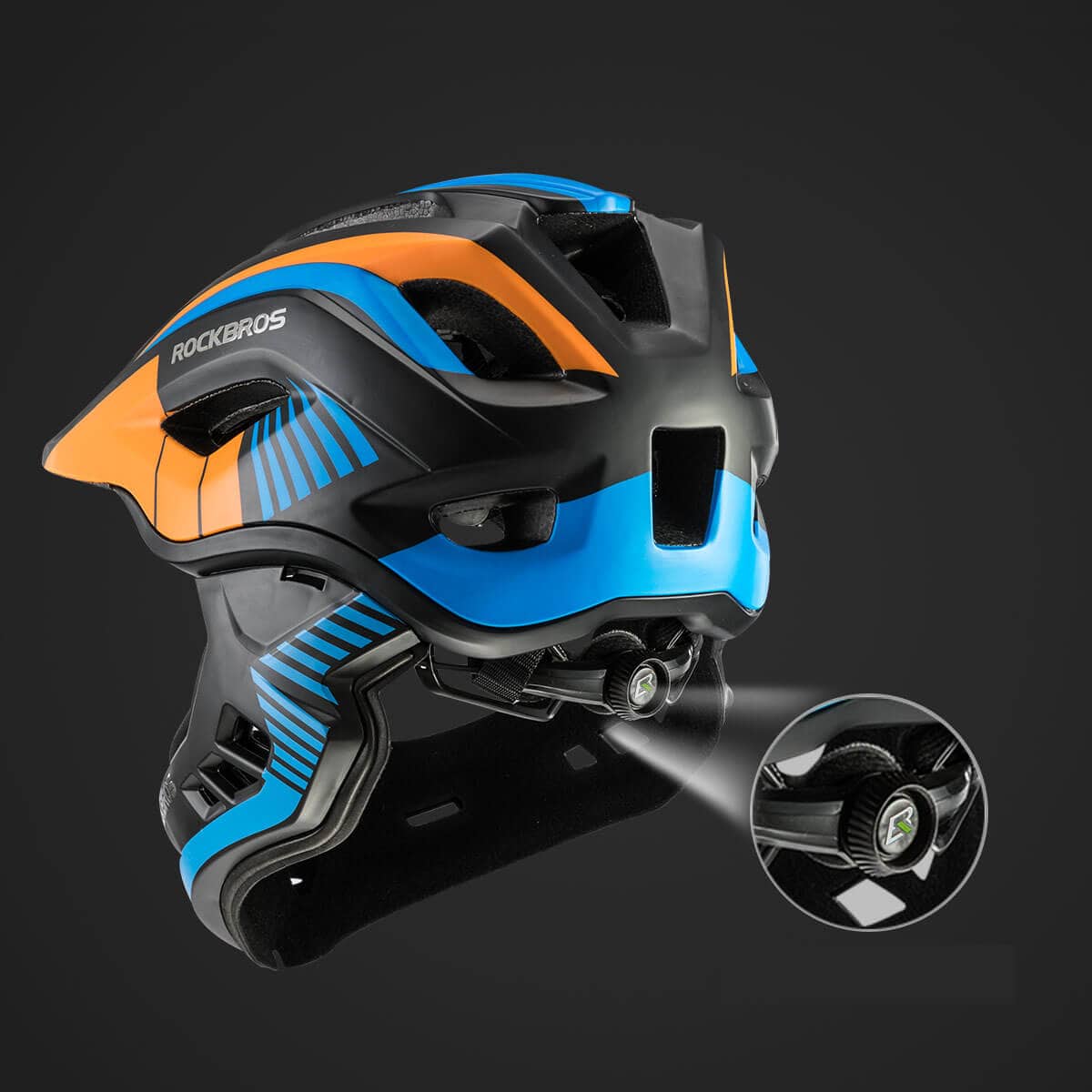 ROCKBROS Kinder helm Integriert Fahrradhelm mit Abnehmbarem Kinnschutz - Image 8