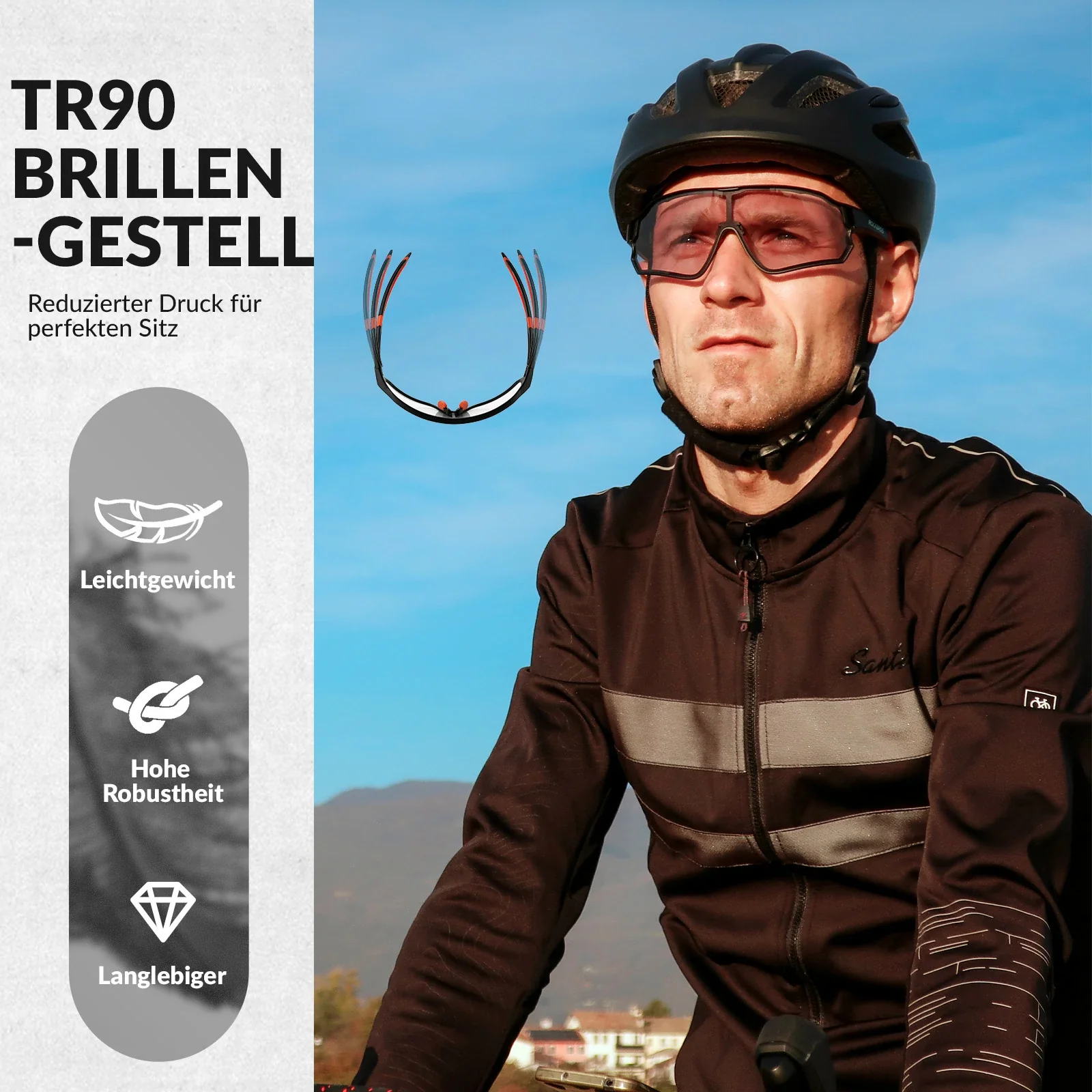 ROCKBROS Photochrome Sonnenbrille Fahrradbrille UV400-Schutz Unisex - Image 30