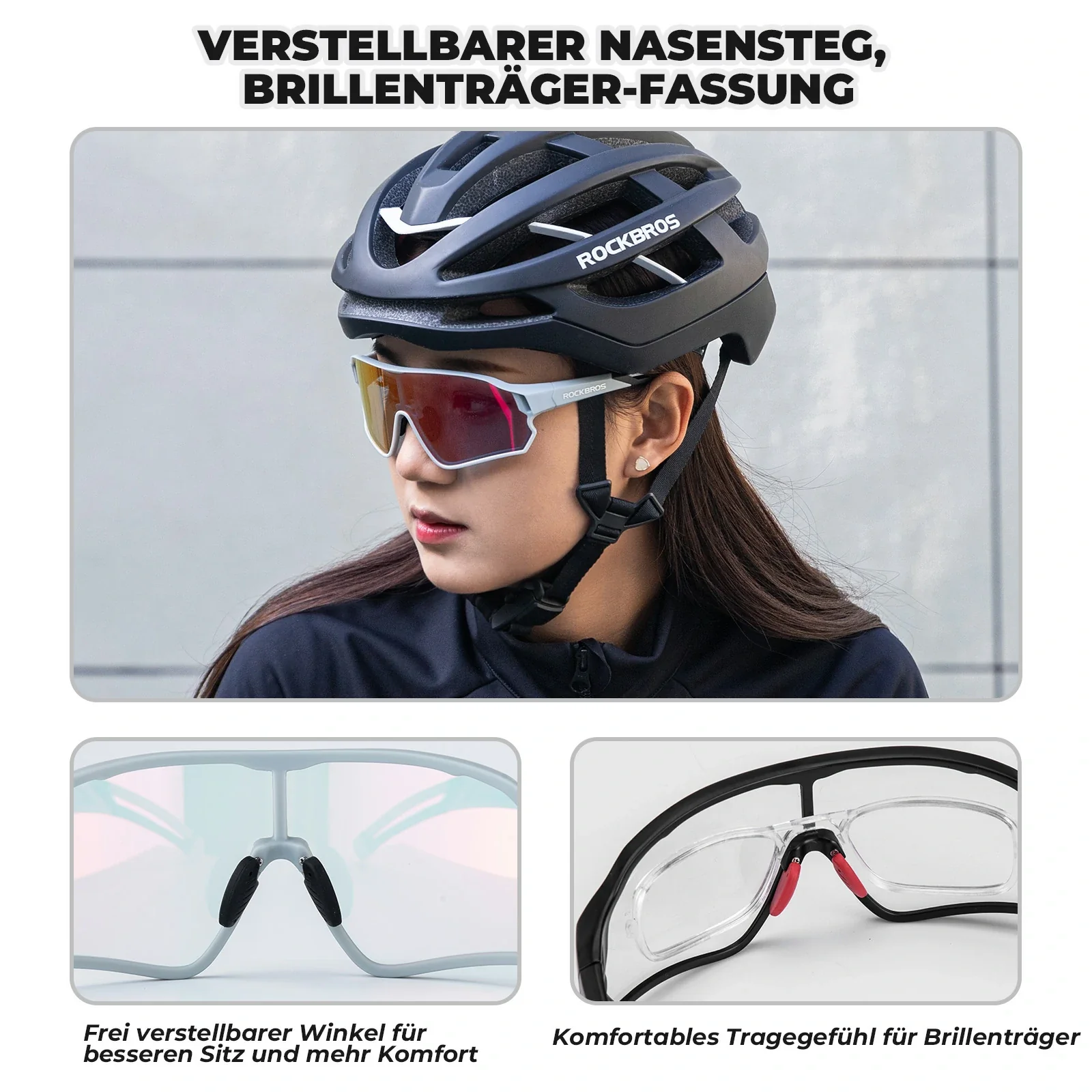 ROCKBROS Photochrome Sonnenbrille Fahrradbrille UV400-Schutz Unisex - Image 32