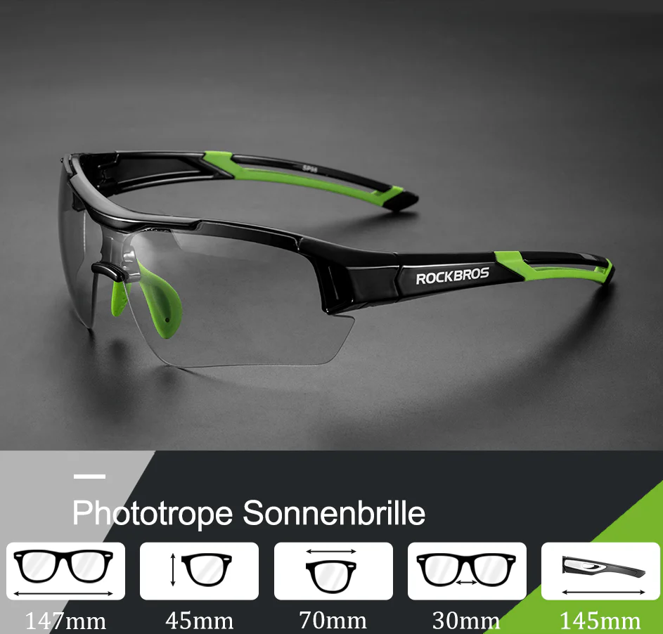 ROCKBROS Radbrille Sonnenbrille Halbrahmen Photochromatische Brille - Image 12