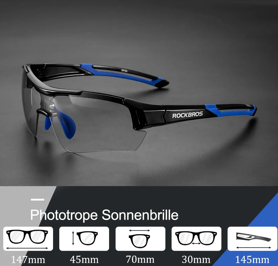 ROCKBROS Radbrille Sonnenbrille Halbrahmen Photochromatische Brille - Image 4