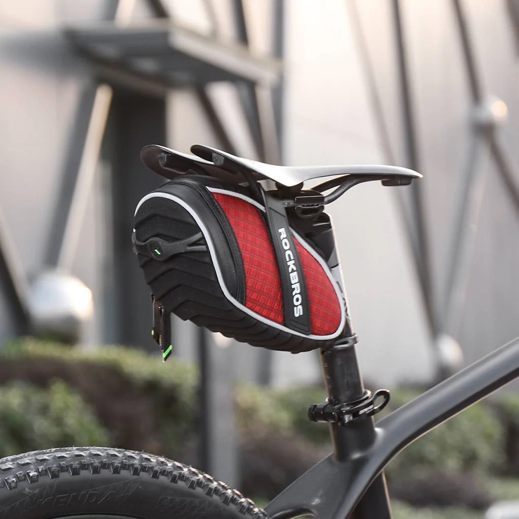 ROCKBROS Satteltaschen Fahrradsitz Taschen mit Rücklichthalter 1L - Image 13