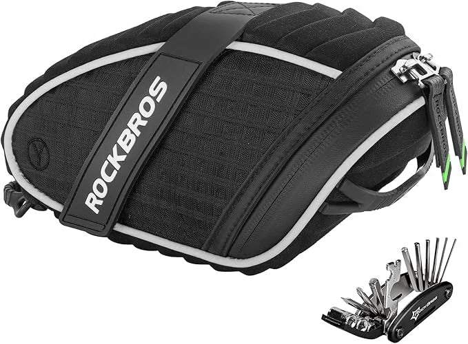 ROCKBROS Satteltaschen Fahrradsitz Taschen mit Rücklichthalter 1L - Image 15