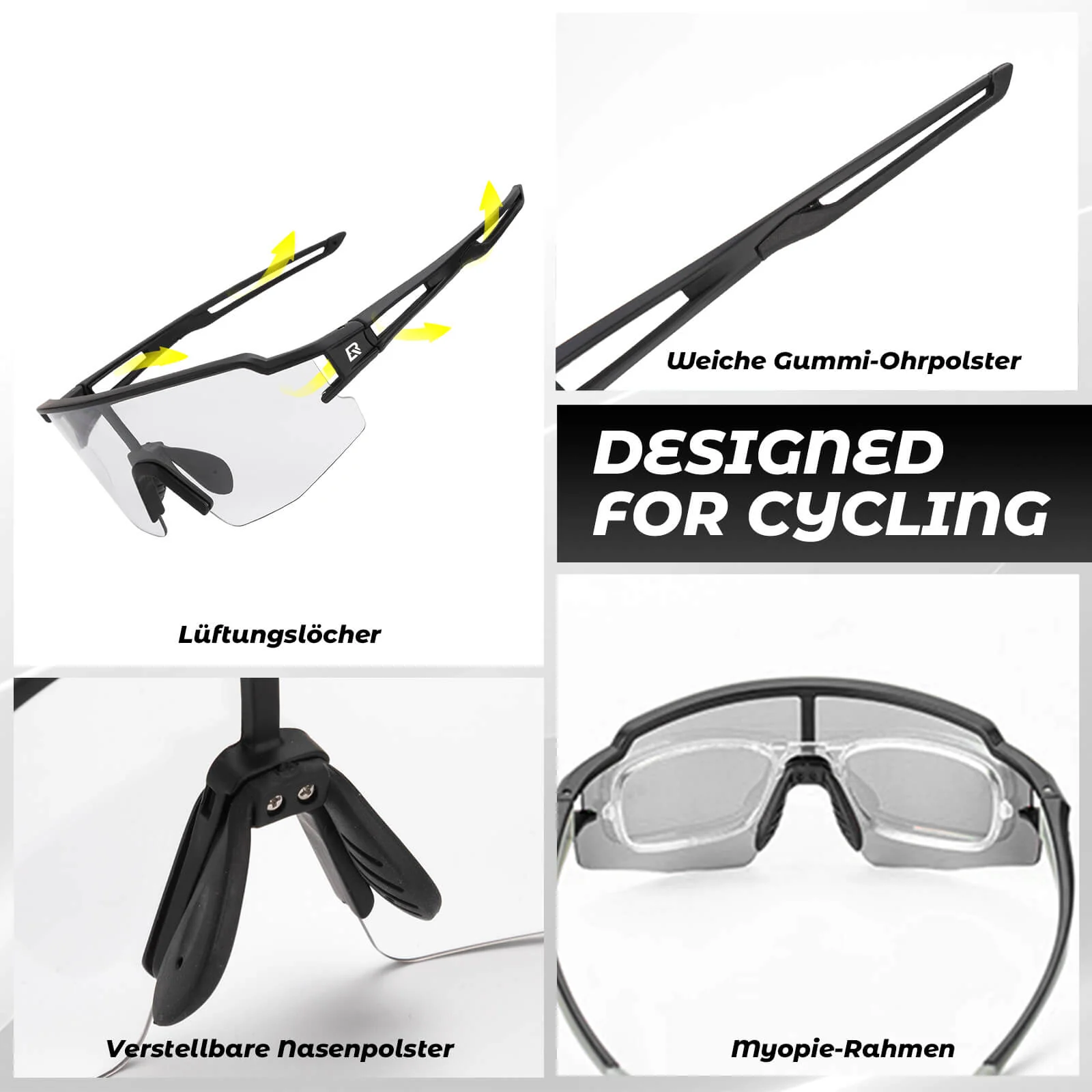 ROCKBROS Sonnenbrille für Männer & Frauen UV-Schutz Fahrradbrille - Image 3