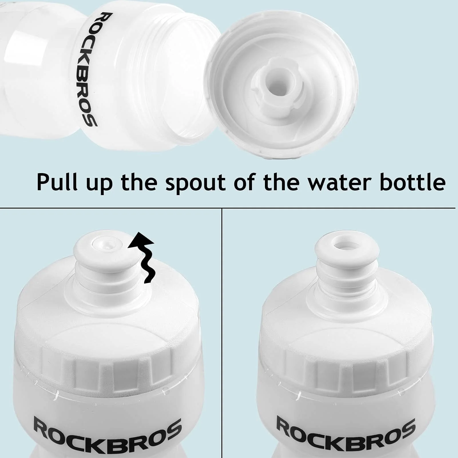 ROCKBROS Sport Trinkflasche 600 ml aus PP5 mit Staubschutzhülle geliefert - Image 5
