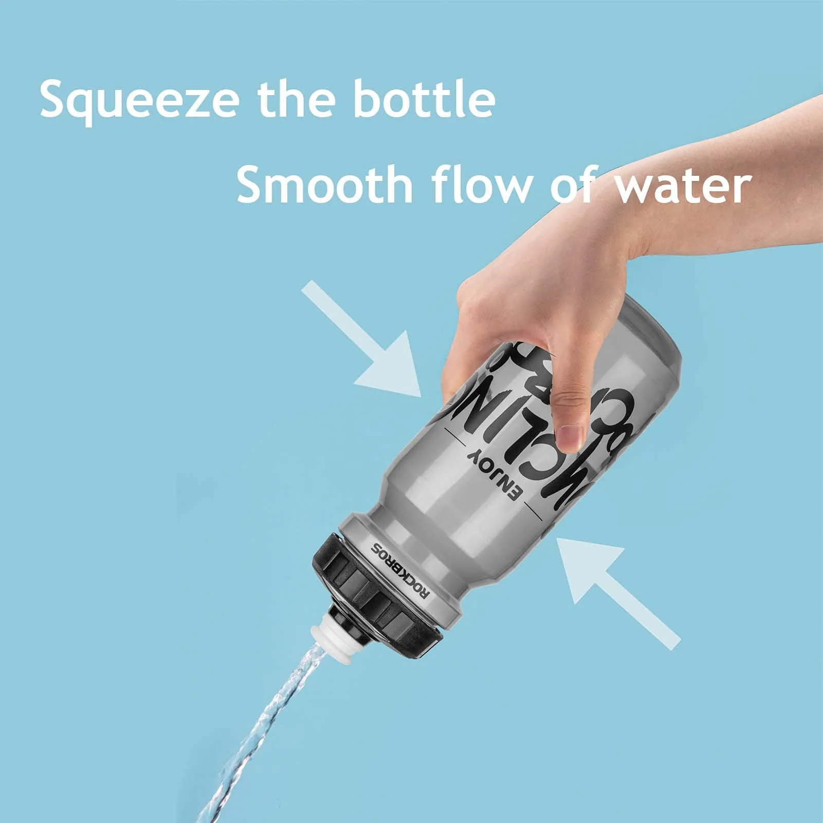 ROCKBROS Sport Trinkflasche 600 ml aus PP5 mit Staubschutzhülle geliefert - Image 6