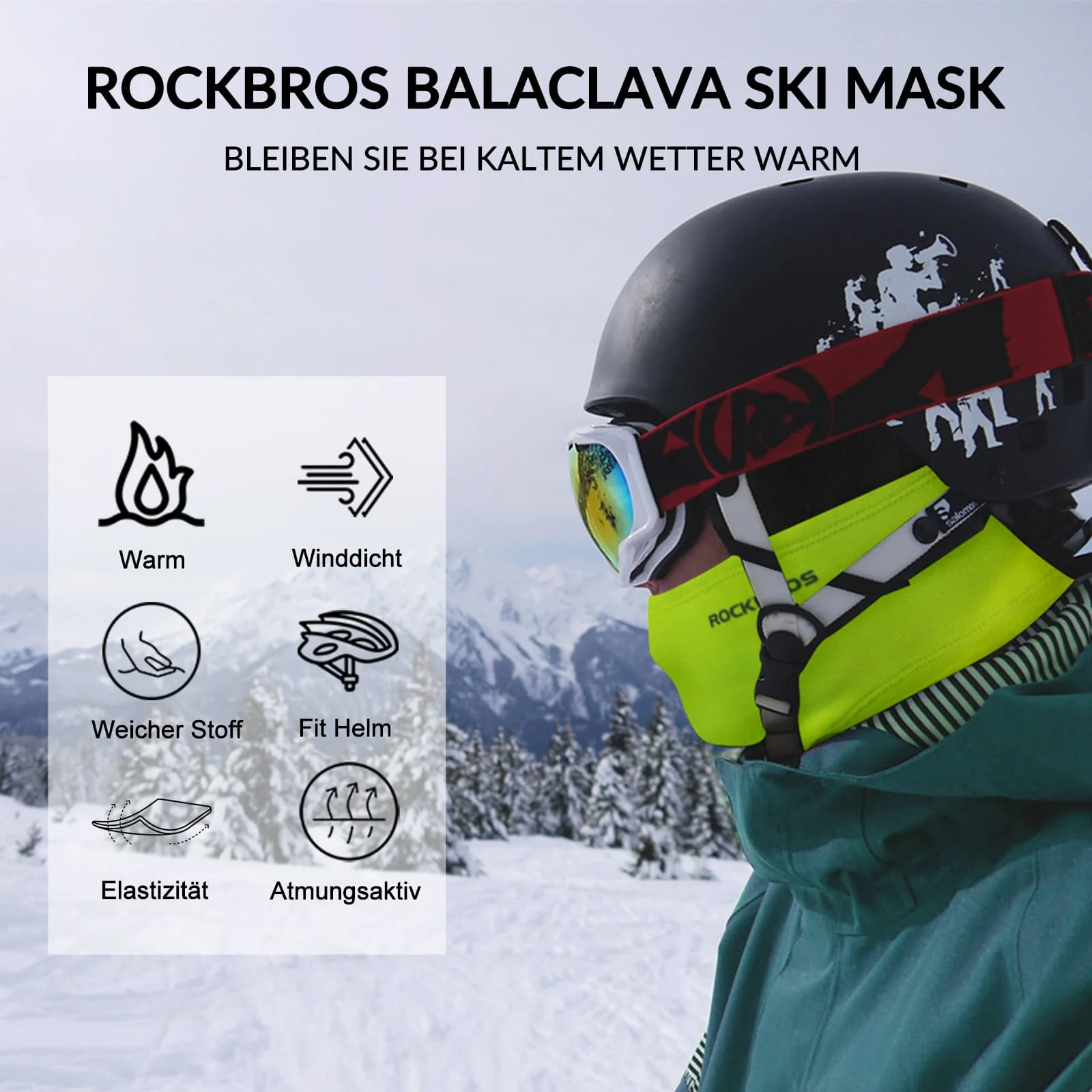 ROCKBROS Sturmhaube Herbst Winter Balaclava für Outdoorsports Unisex - Image 25