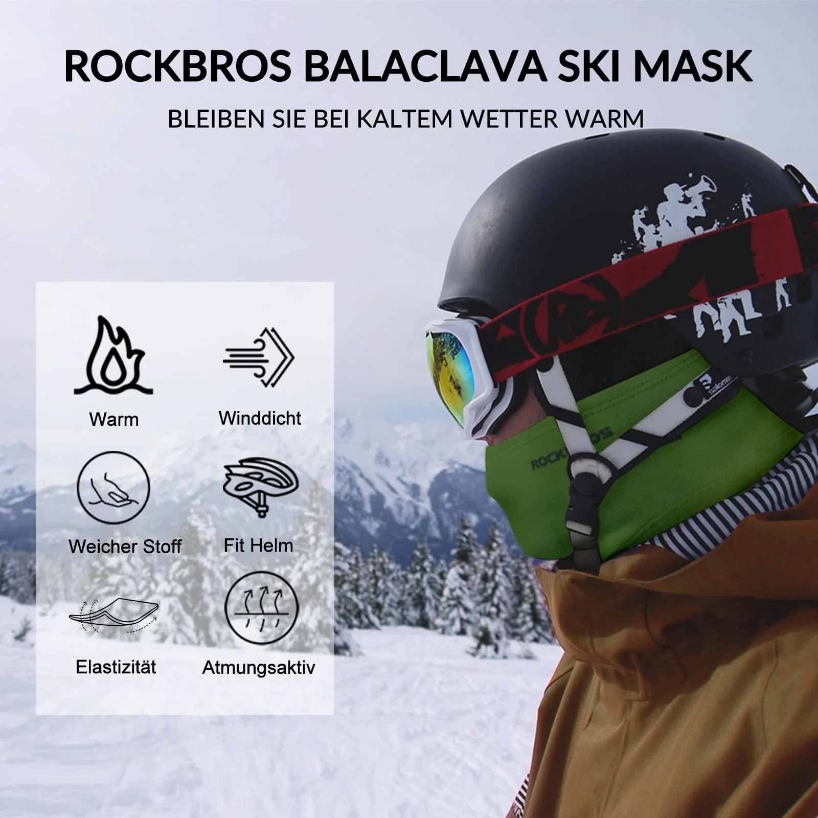 ROCKBROS Sturmhaube Herbst Winter Balaclava für Outdoorsports Unisex - Image 39