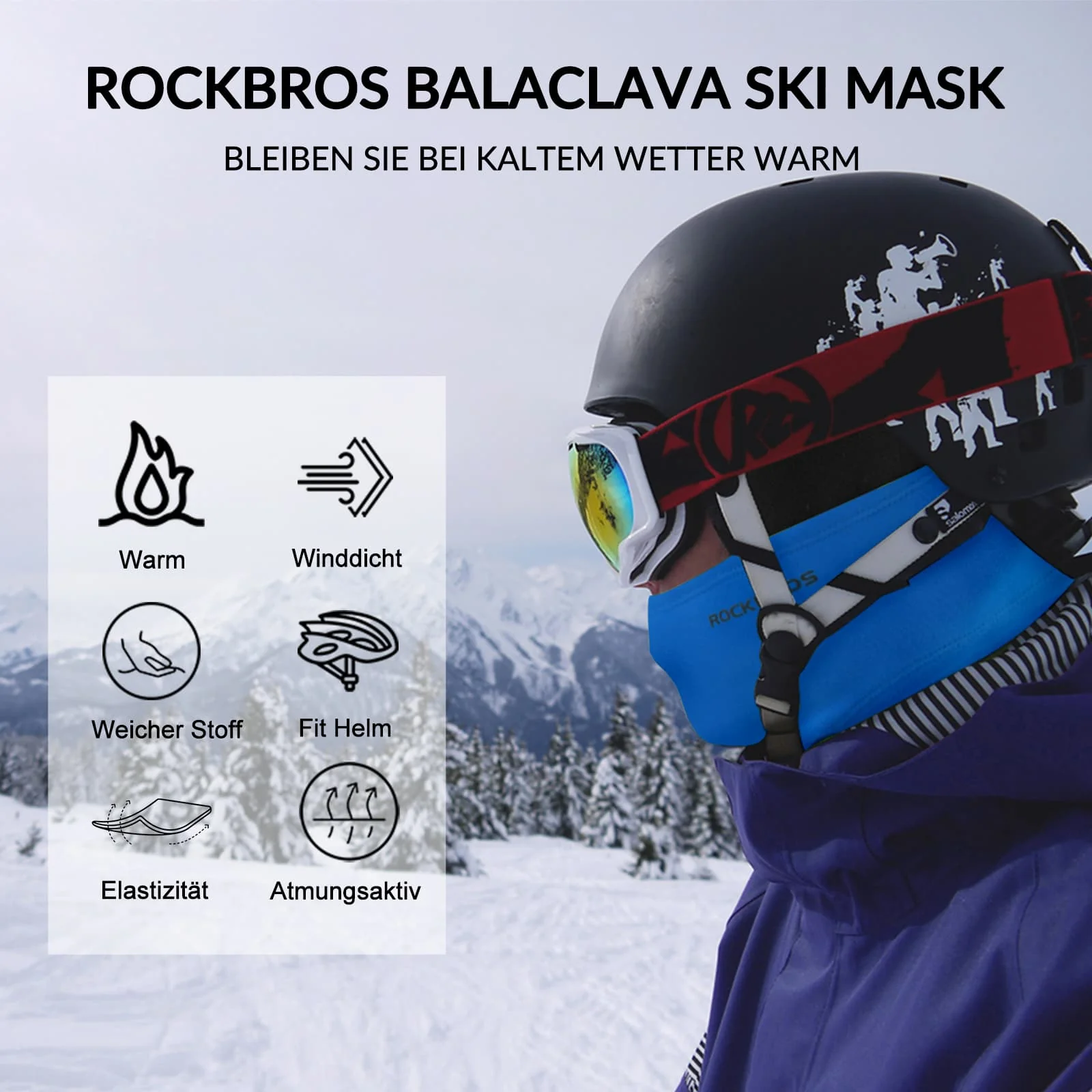 ROCKBROS Sturmhaube Herbst Winter Balaclava für Outdoorsports Unisex - Image 47