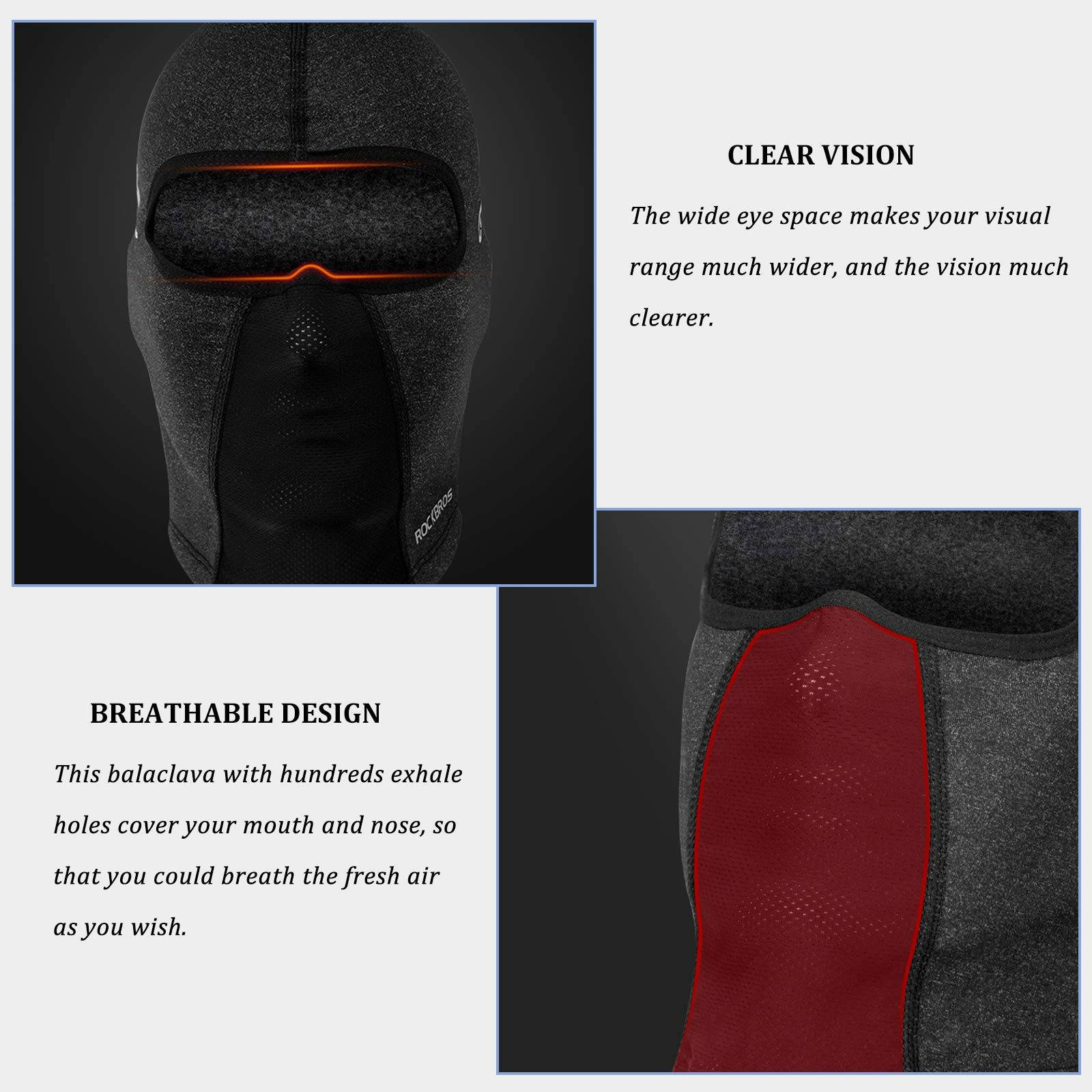 ROCKBROS Sturmhaube Warm Fahrrad Gesichtsmaske Balaclava 54-62CM Unisex - Image 7