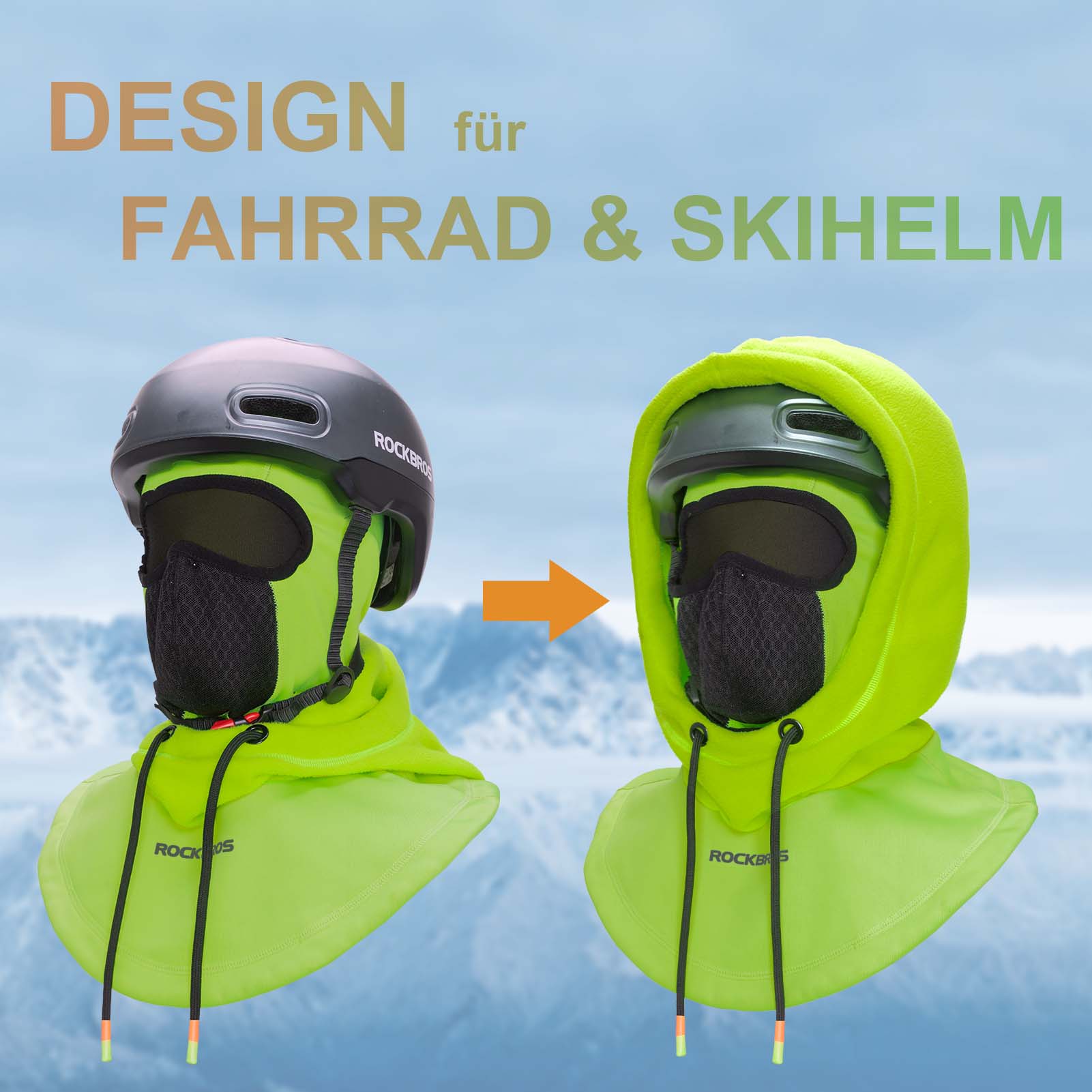 ROCKBROS Sturmhaube Winddicht Fahrrad Full Face Gesichtshaube für Radfahren Skifahren - Image 12