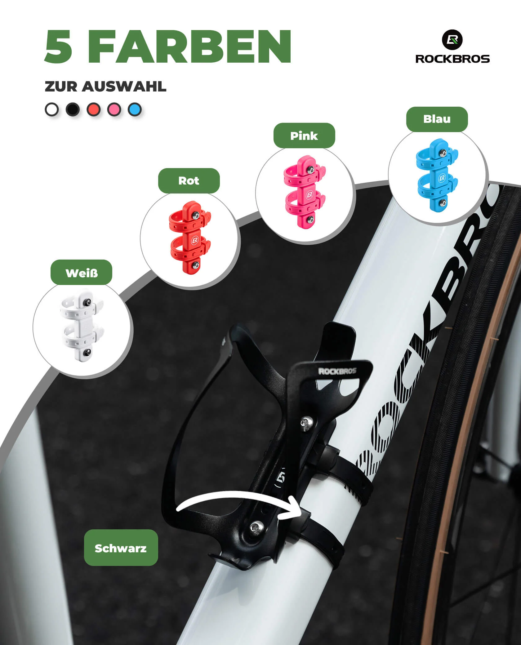 ROCKBROS Universal Flaschenhalter für Fahrrad Kein Stanzen Basis für Umbau - Image 12