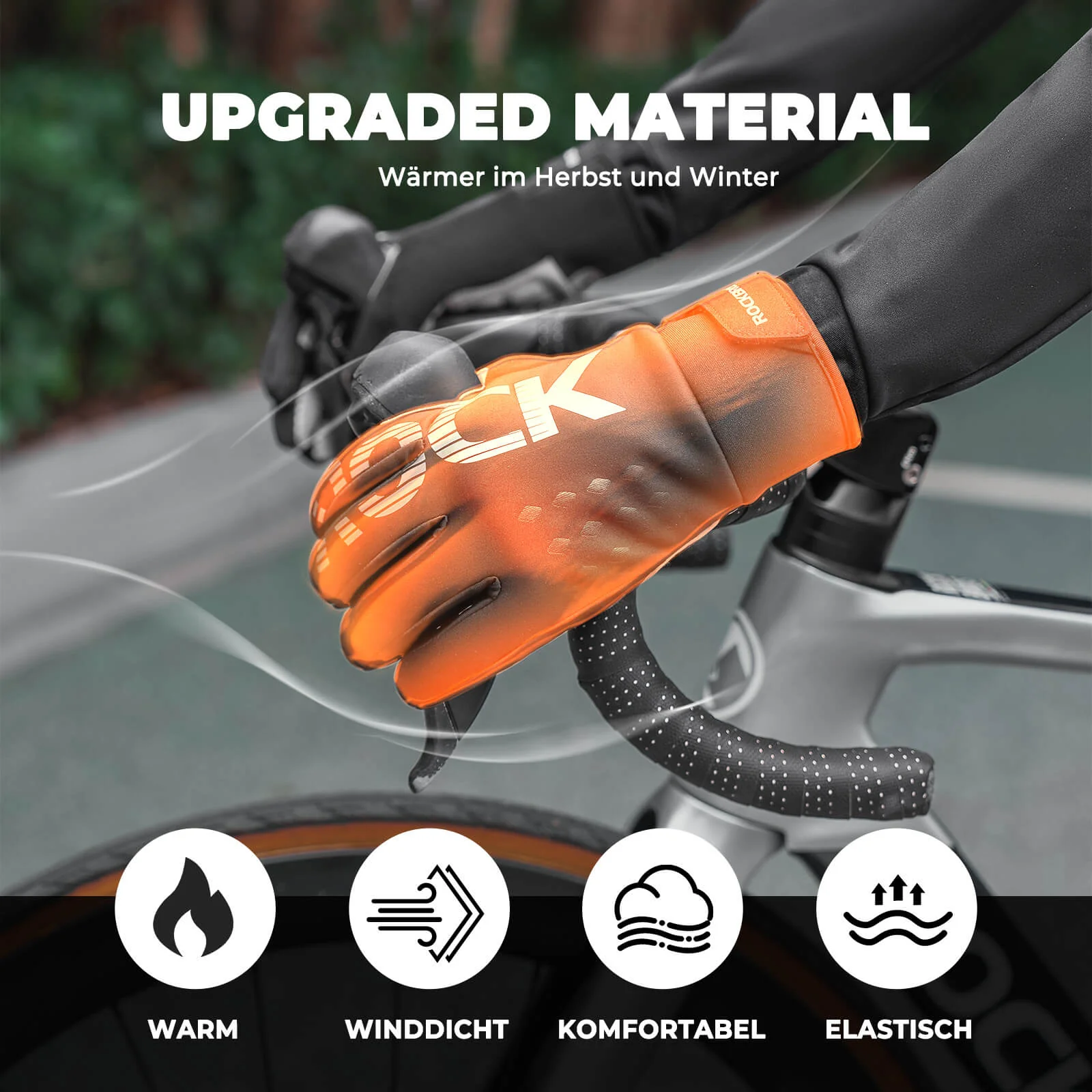 ROCKBROS Vollfinger Handschuhe Fahrradhandschuhe mit Touchscreenfunktion - Image 6