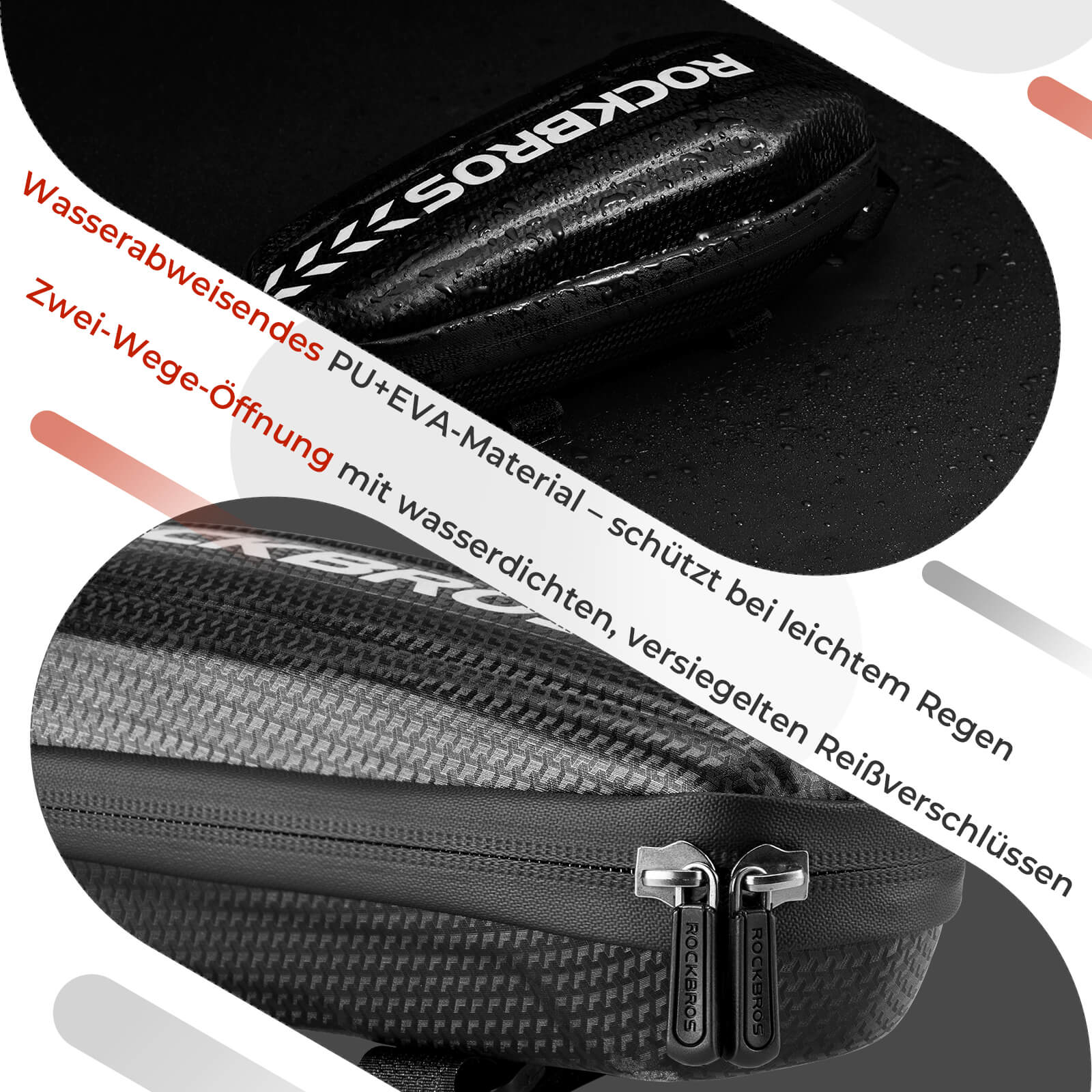 ROCKBROS Wasserdicht Oberrohrtasche Satteltasche 1L/1,5L Schwarz - Image 5