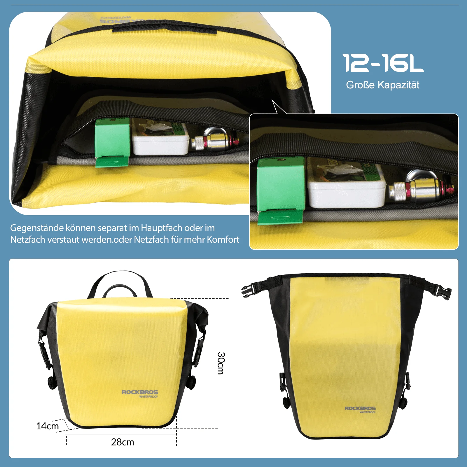 ROCKBROS Wasserdichte Gepäckträgertasche 12-16L - Image 5