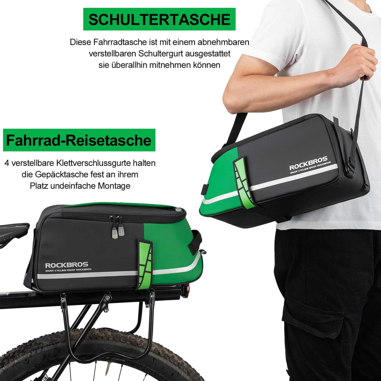 ROCKBROS Wasserdichte Gepäckträgertasche Für Fahrrad - Image 12
