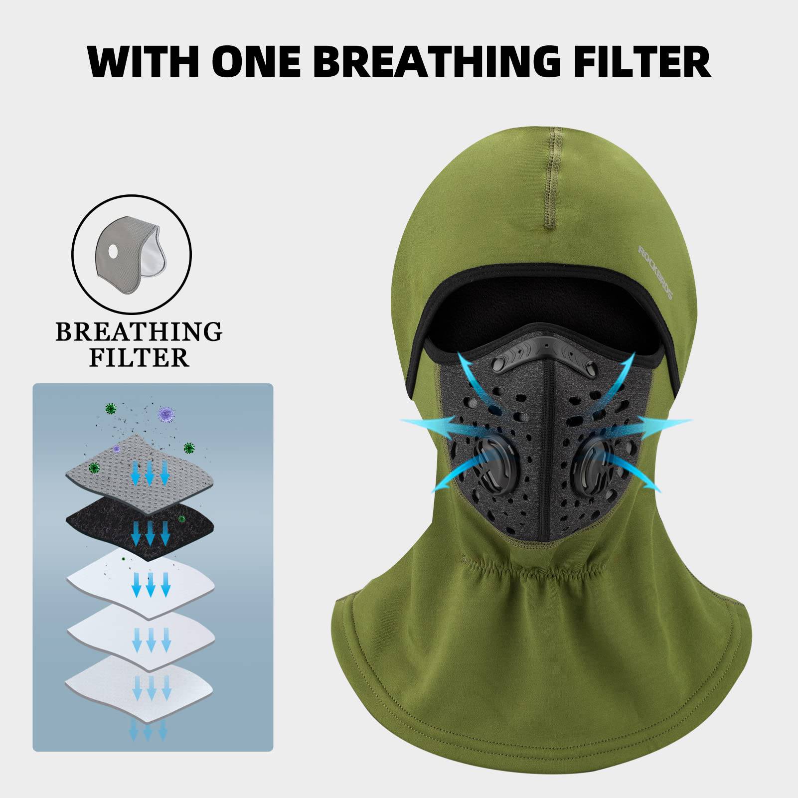 ROCKBROS Winddicht & Staubdicht Sturmhaube Balaclava Winter Halswärmer - Image 10