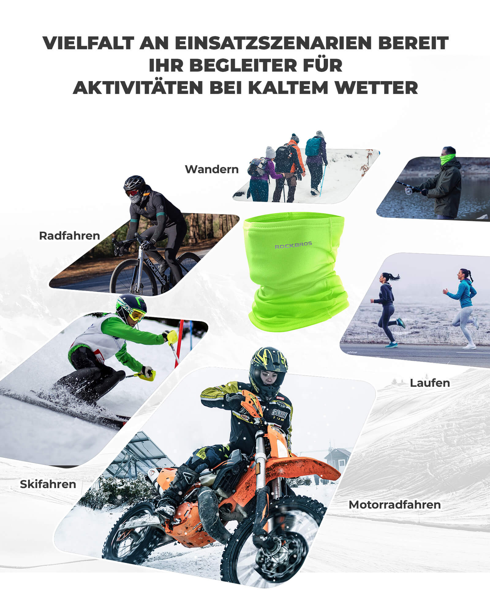 ROCKBROS Winter Halbe Balaclavas Multifunktion Atmungsaktiv Gesichtsbedeckung - Image 16