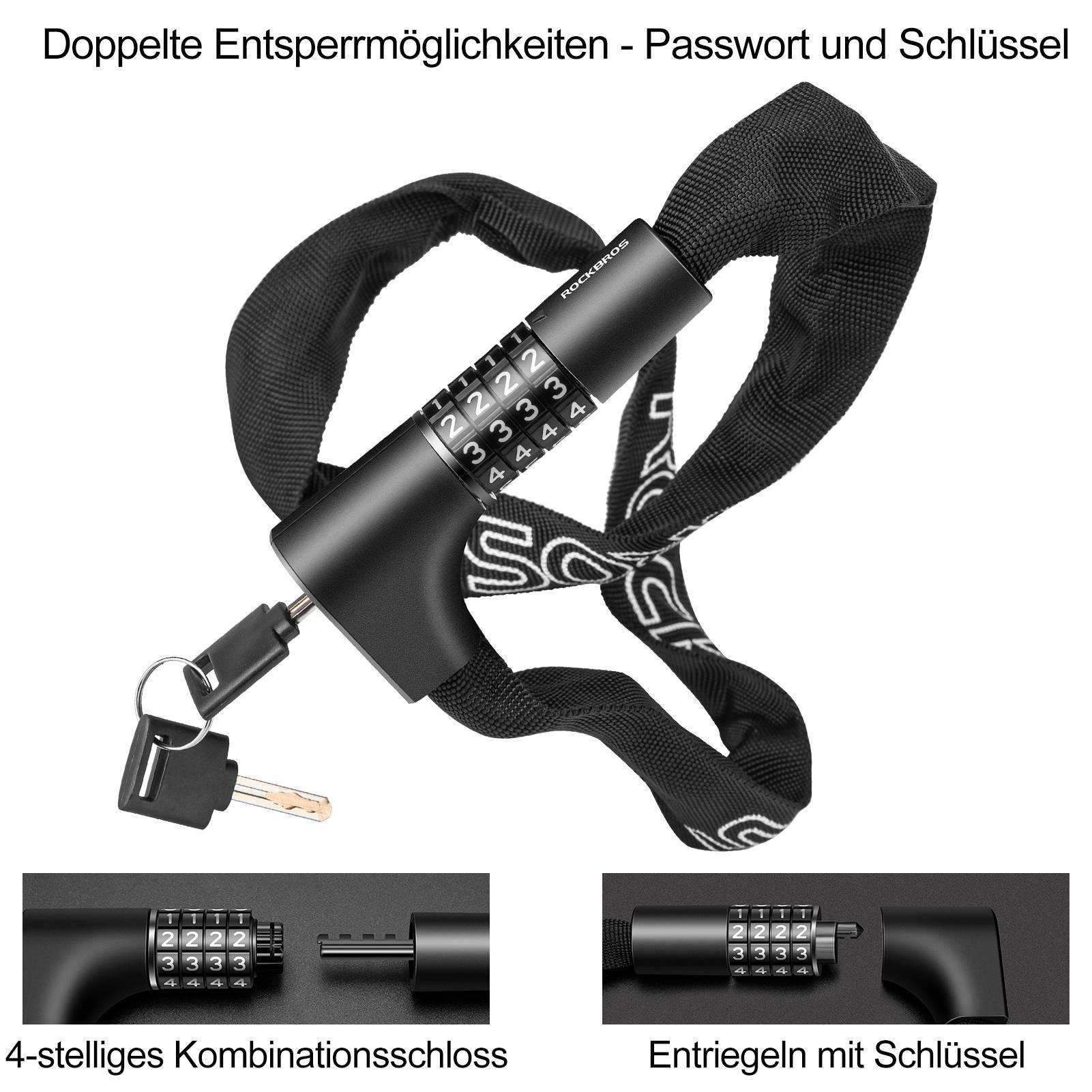 ROCKBROS Zahlenschloss mit 4-stelligem Zahlencode 96 cm Länge - Image 3